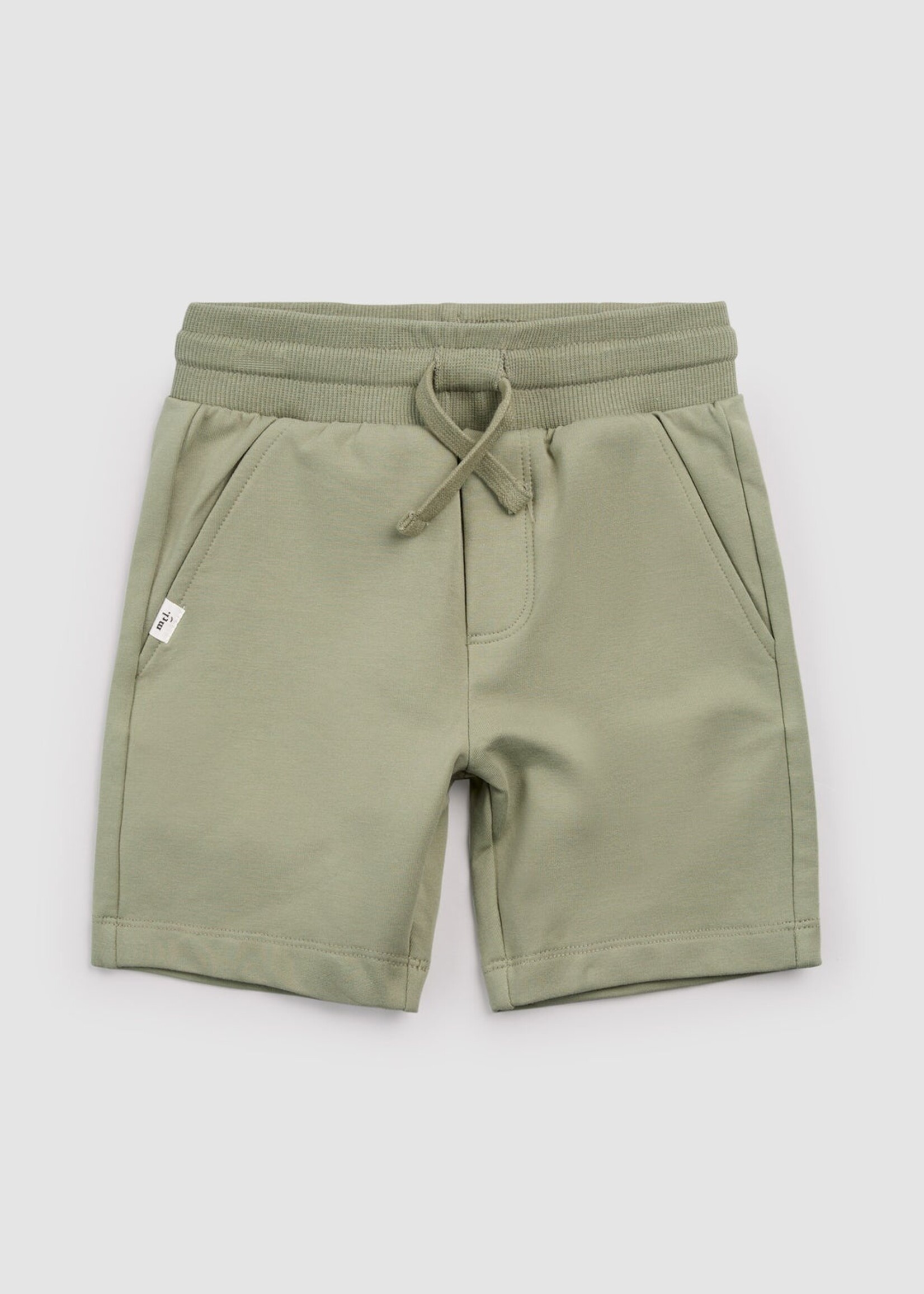 miles the label DUSTY GREEN KNIT SHORTS