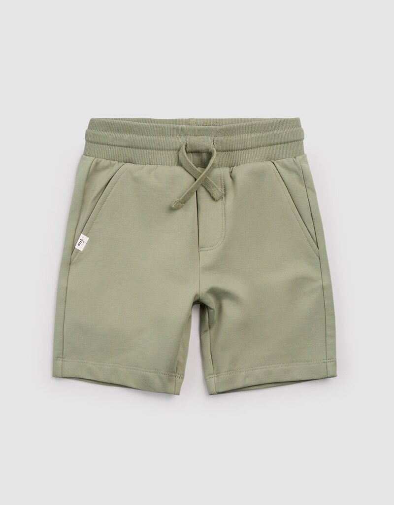 miles the label DUSTY GREEN KNIT SHORTS