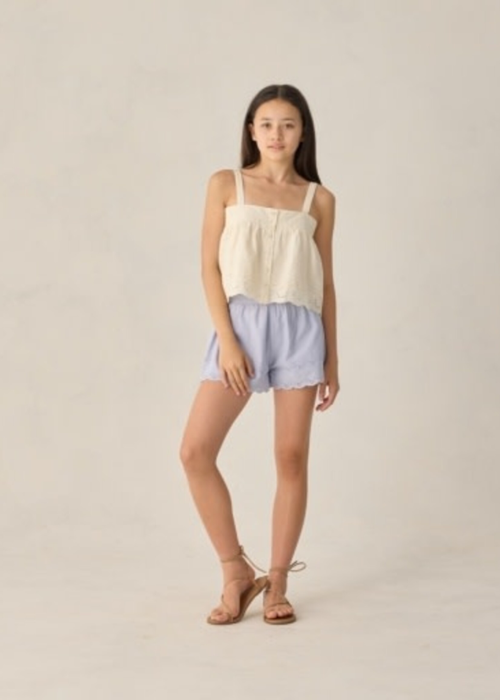 Rylee + Cru LLC TEEN EYELET SWING TOP IVORY