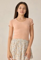 Rylee + Cru Inc. TEEN POINTELLE JERSEY MELON