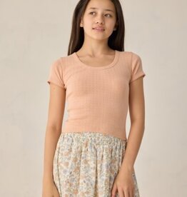 Rylee + Cru Inc. TEEN POINTELLE JERSEY MELON