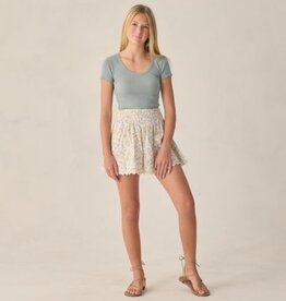 Rylee + Cru Inc. TEEN POINTELLE JERSEY SEA GREEN