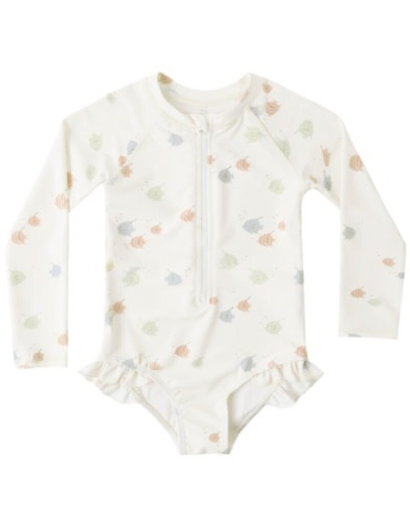 Rylee + Cru Inc. RASHGUARD ONE-PIECE ANGEL FISH