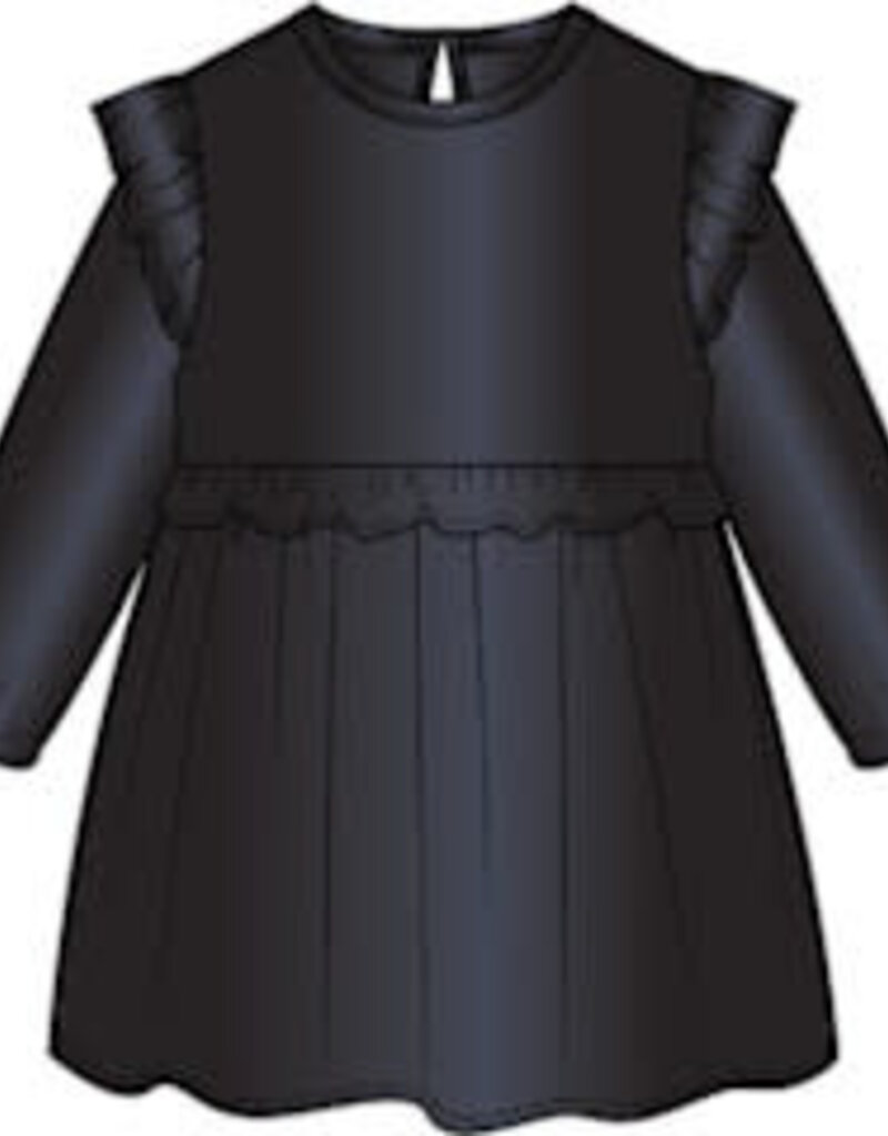 miles the label BLACK L/S VELOUR DRESS KNIT