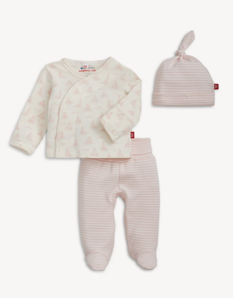 Magnetic Me Tiny Tides Pink Organic Cotton Kimono Set