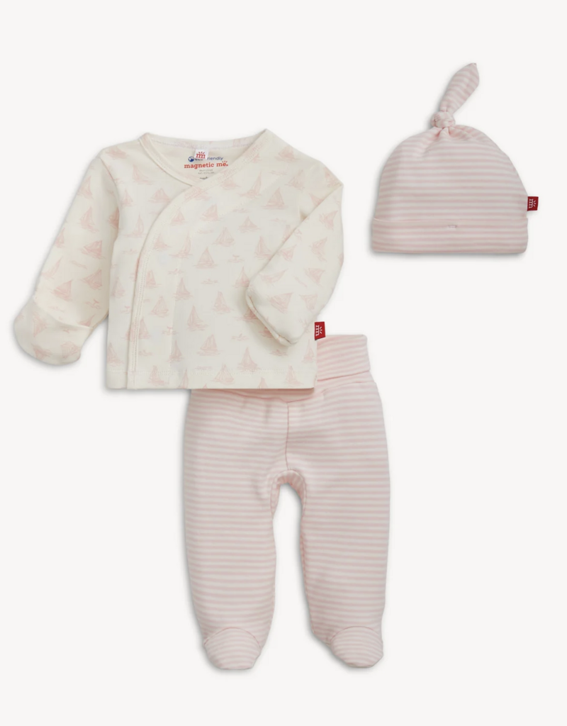 Magnetic Me Tiny Tides Pink Organic Cotton Kimono Set