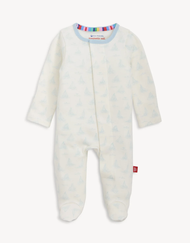 Magnetic Me Tiny Tides Blue Organic Cotton Footie