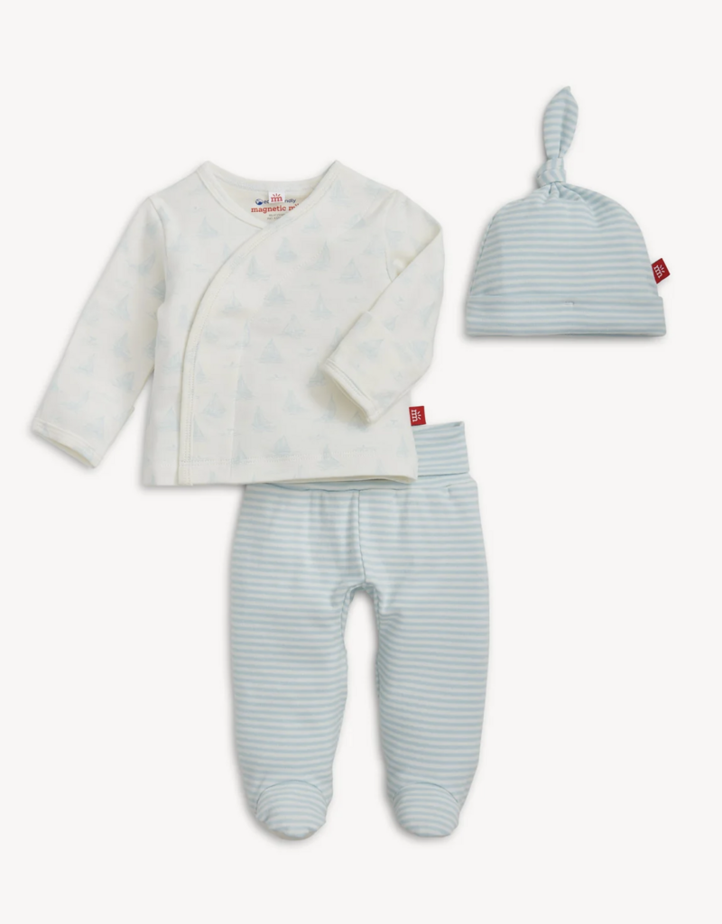Magnetic Me Tiny Tides Blue Organic Cotton Kimono Set