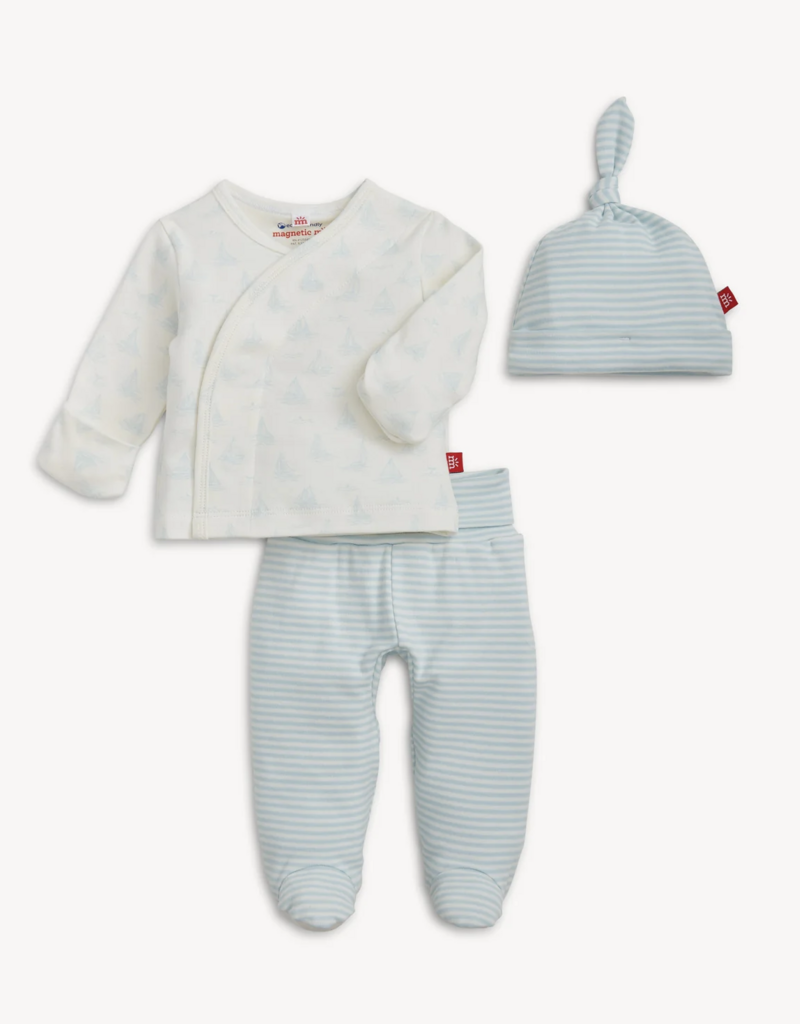 Magnetic Me Tiny Tides Blue Organic Cotton Kimono Set