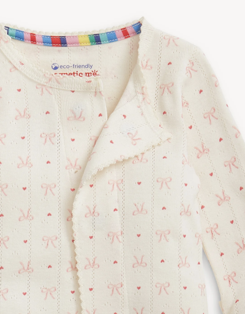 Magnetic Me Heart and Bow Pointelle Magnetic Footie