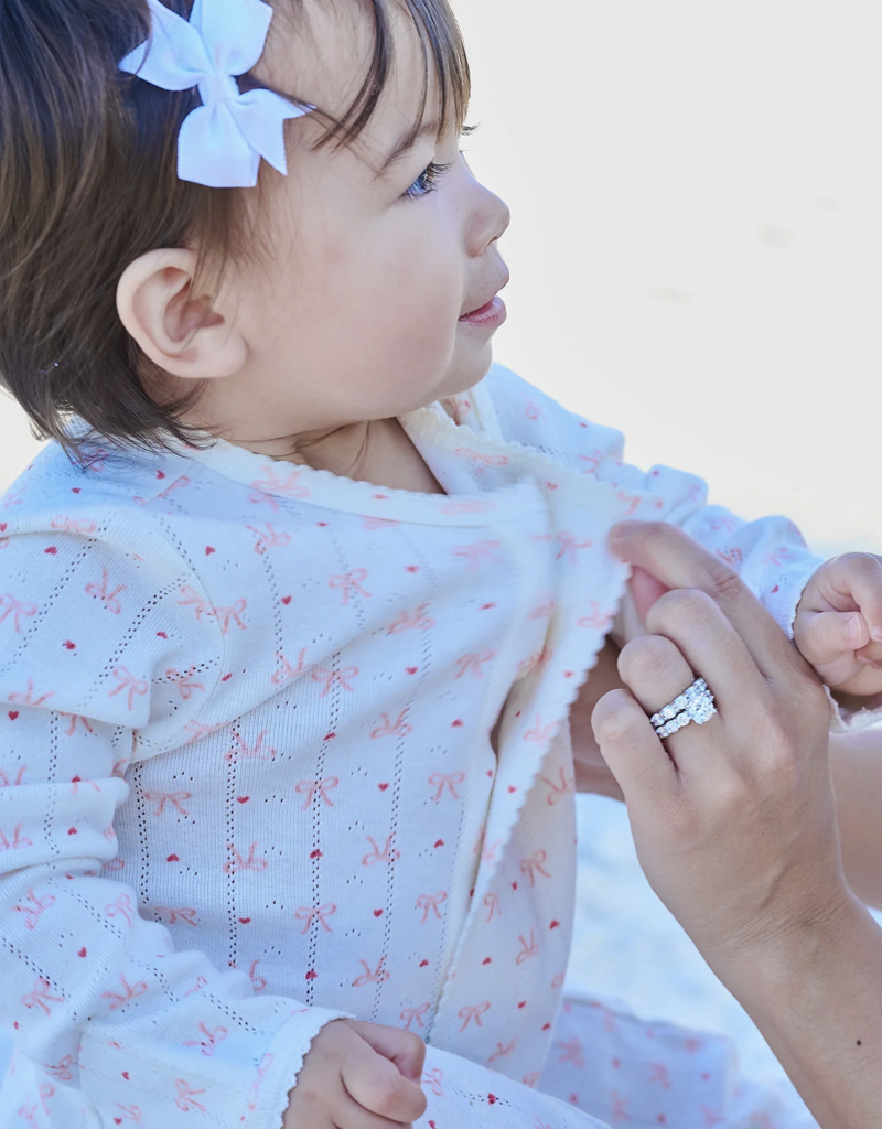 Magnetic Me Heart and Bow Pointelle Magnetic Footie