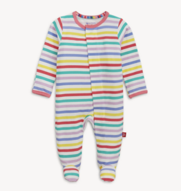Magnetic Me Cloudstretch  Pink Multi Stripe Magnetic Footie