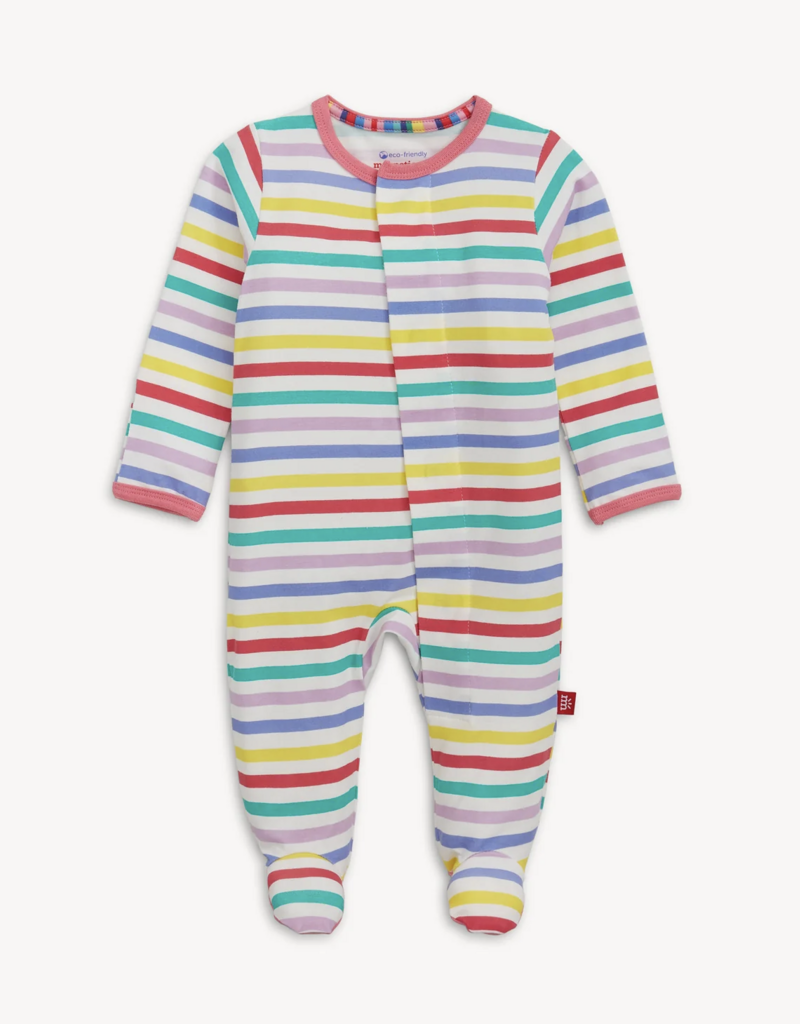 Magnetic Me Cloudstretch  Pink Multi Stripe Magnetic Footie