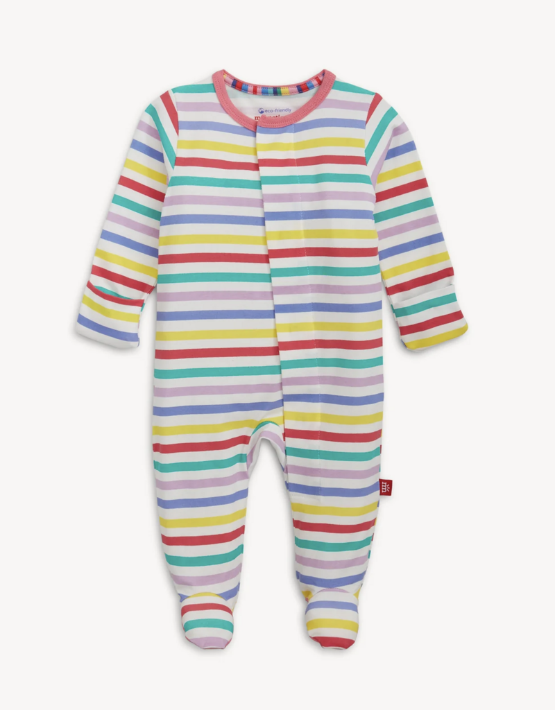 Magnetic Me Cloudstretch  Pink Multi Stripe Magnetic Footie
