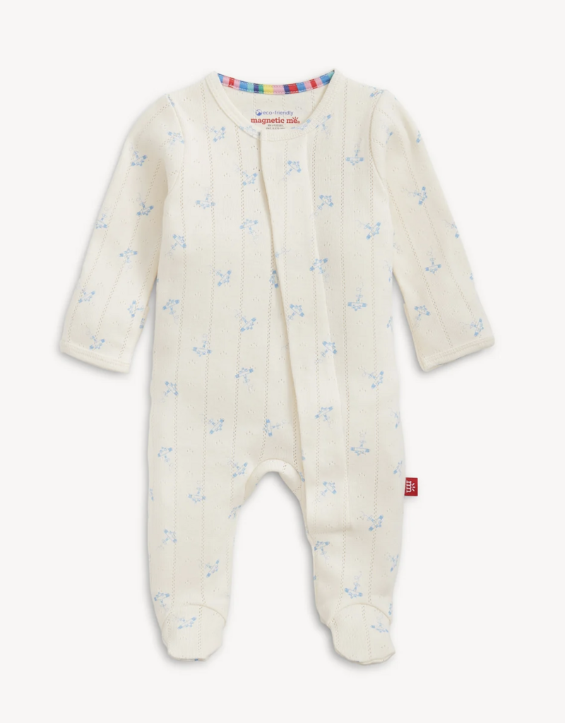Magnetic Me Airplanes Pointelle Magnetic Footie