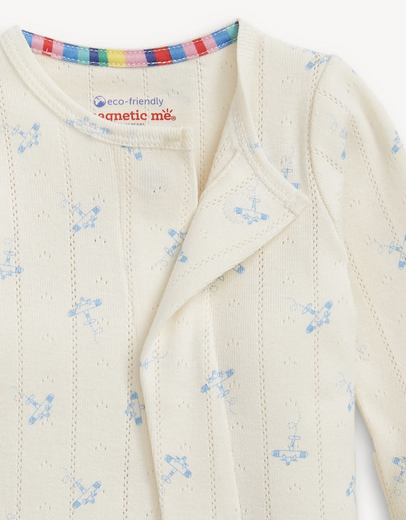 Magnetic Me Airplanes Pointelle Magnetic Footie