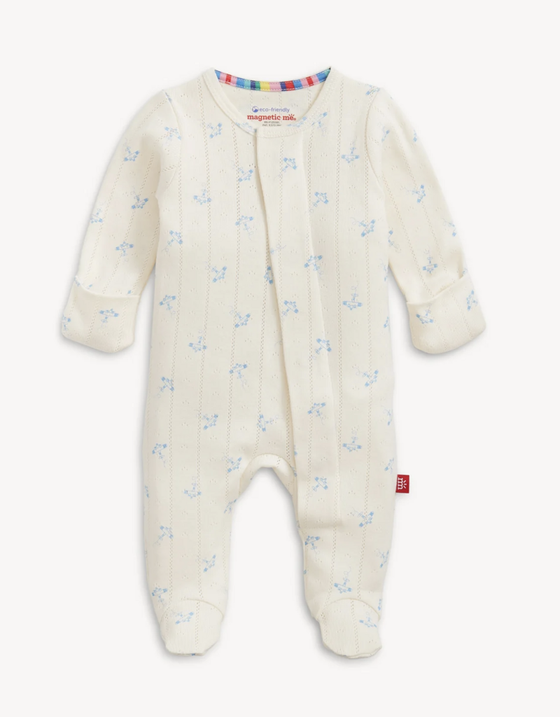 Magnetic Me Airplanes Pointelle Magnetic Footie