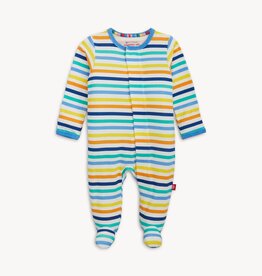 Magnetic Me Cloudstretch Blue Multi Stripe Footie