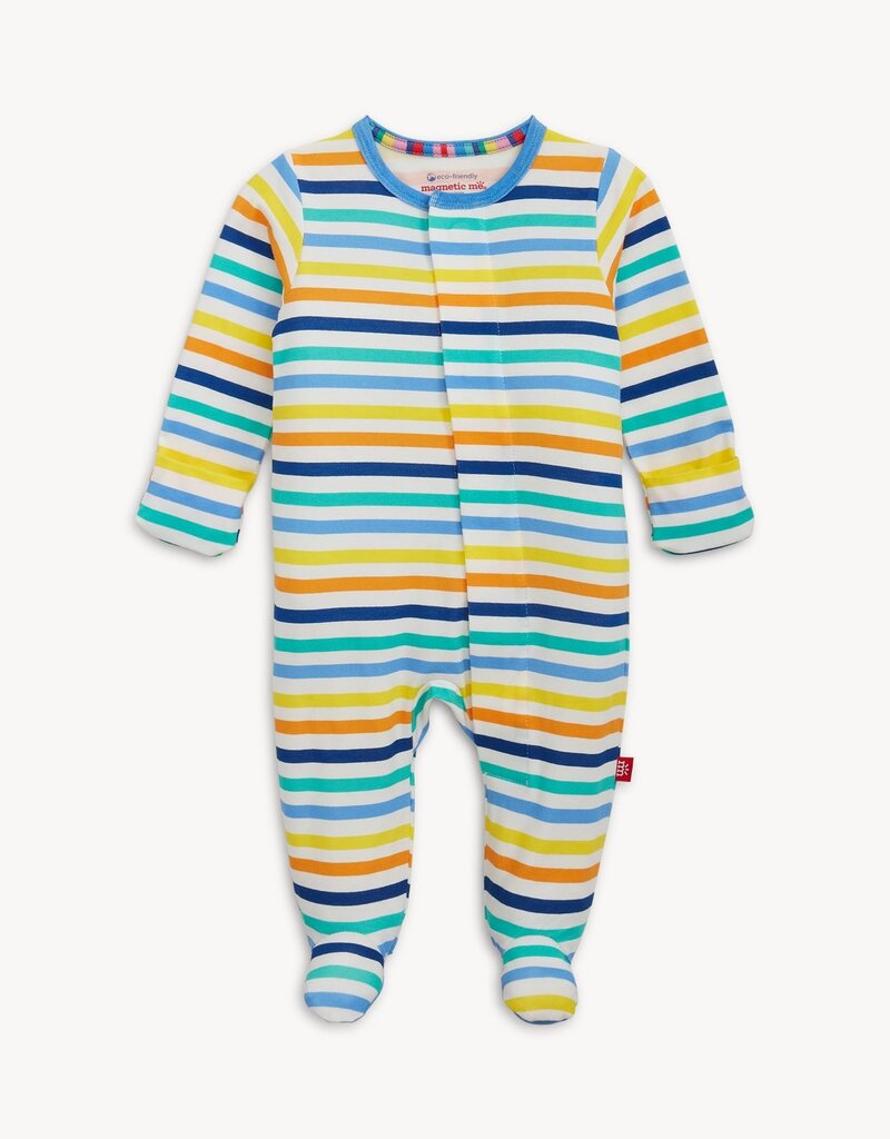 Magnetic Me Cloudstretch Blue Multi Stripe Footie