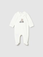 Mayoral Footie w/Bear Applique White