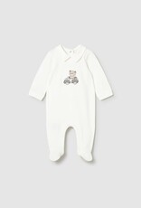 Mayoral White Footie w/Bear Applique