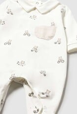 Mayoral White Footie w/Bear Print