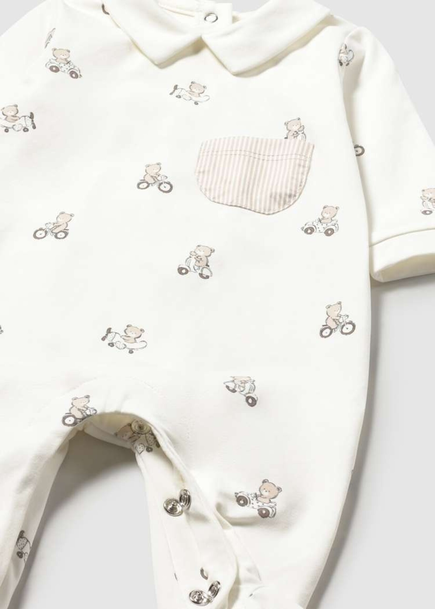 Mayoral White Footie w/Bear Print