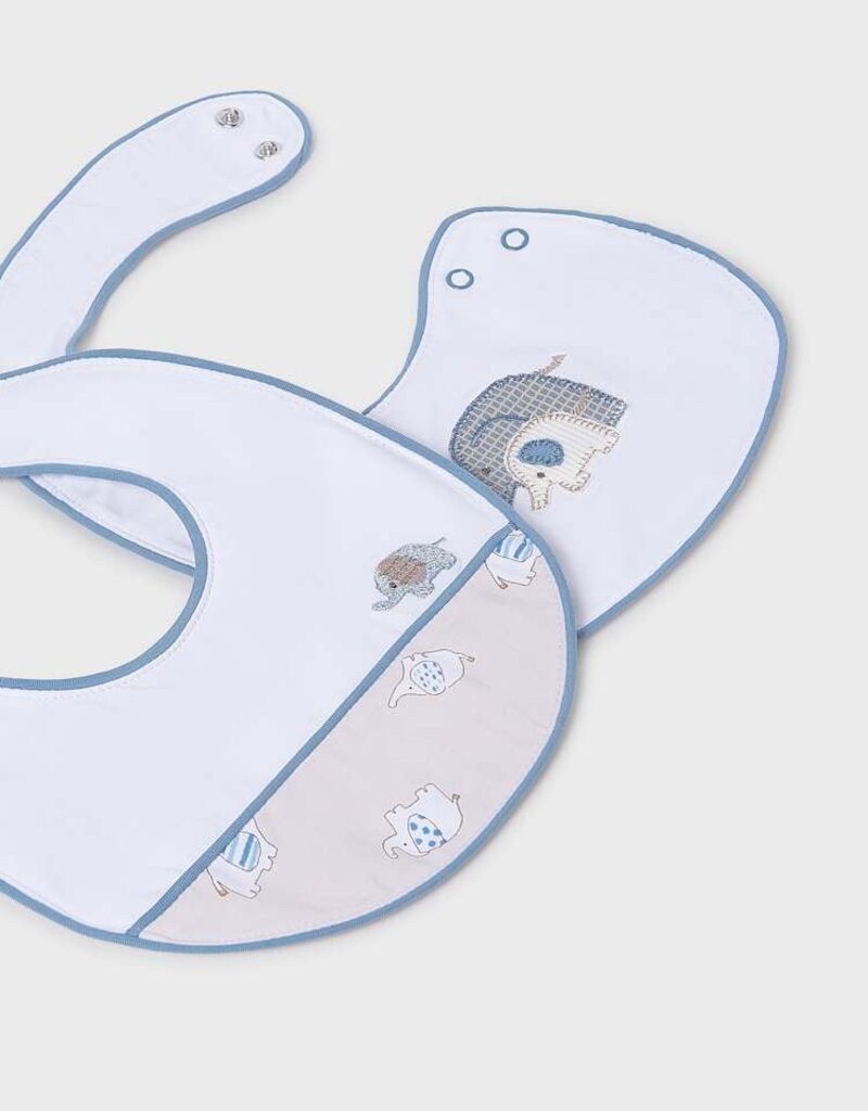 Mayoral Elephant Print 2pc Bib Set