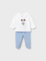 Mayoral Puppy Applique Top w/Sky Blue Footed Pants