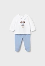 Mayoral Puppy Applique Top w/Sky Blue Footed Pants