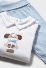 Mayoral Puppy Applique Top w/Sky Blue Footed Pants