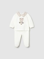 Mayoral Bear Applique Top w/Cream Footed Pants
