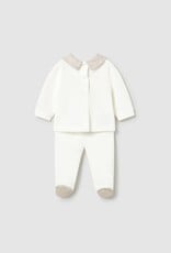 Mayoral Bear Applique Top w/Cream Footed Pants
