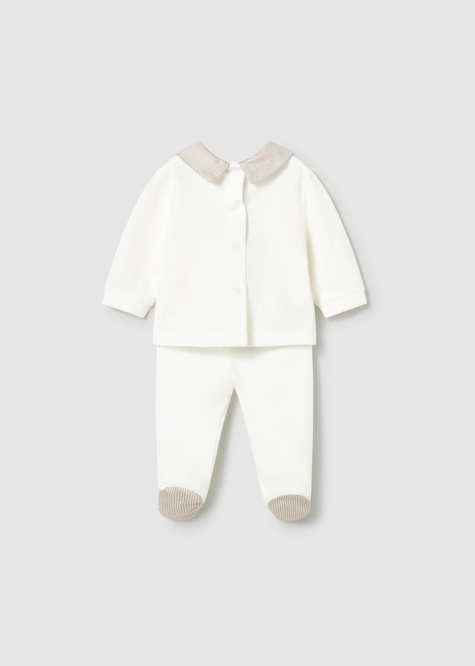 Mayoral Bear Applique Top w/Cream Footed Pants