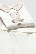 Mayoral Bear Applique Top w/Cream Footed Pants