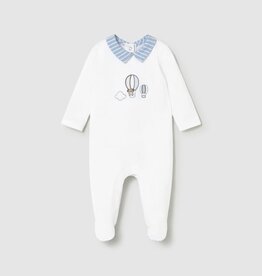 Mayoral White Footie w/Puppy in Balloon