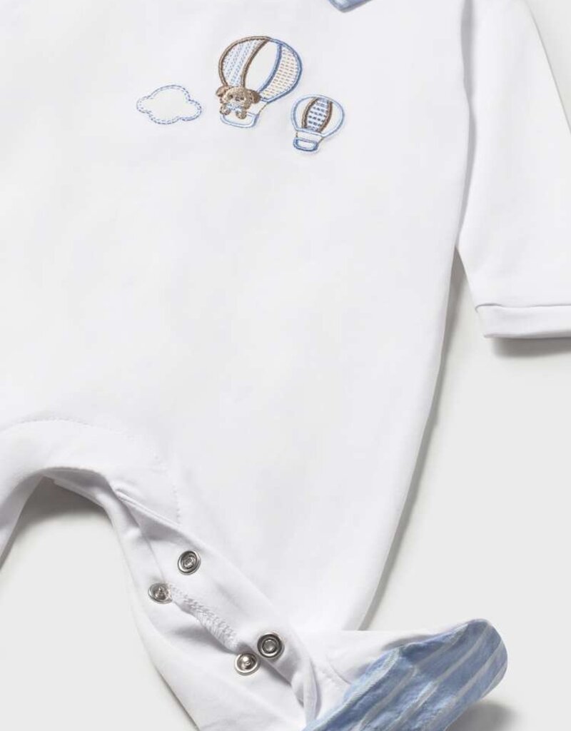 Mayoral White Footie w/Puppy in Balloon