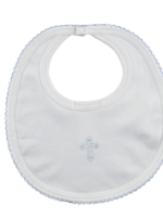 Little Threads Boys Embroidered Blue Cross Bib
