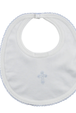 Little Threads Boys Embroidered Blue Cross Bib