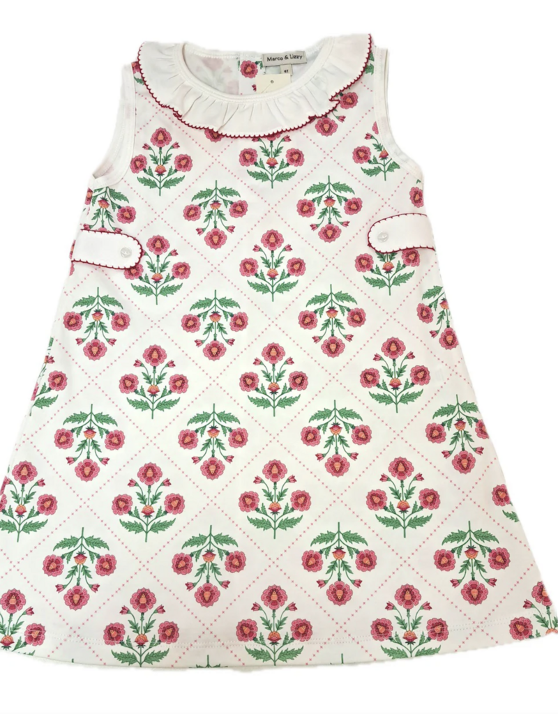 Little Threads Madison Collection Girls A Line Tab Dress