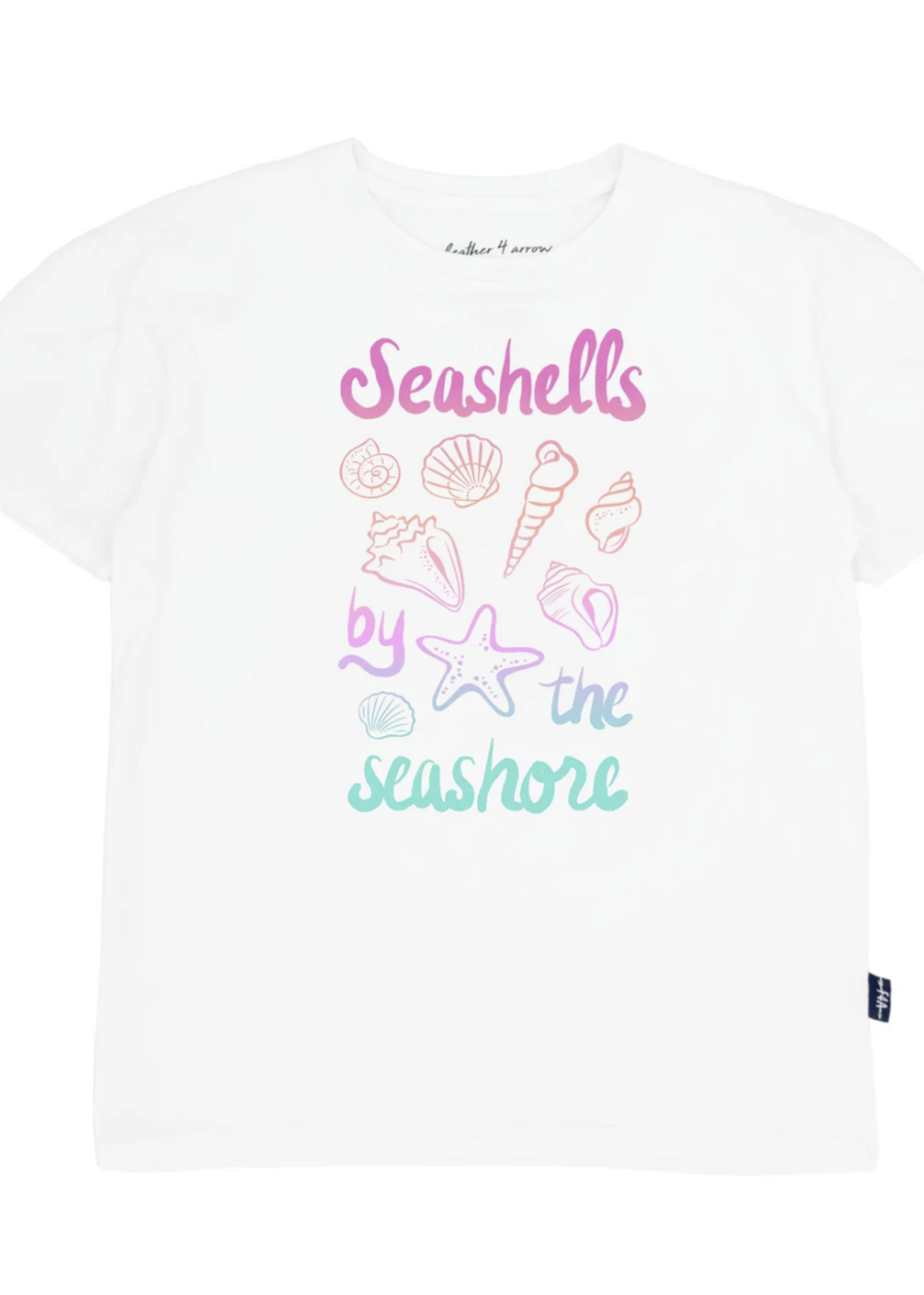 Feather 4 Arrow Oversized White Tee Seashell Seashore