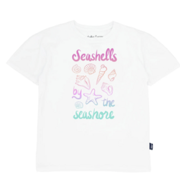 Feather 4 Arrow SALE Oversized White Tee Seashell Seashore