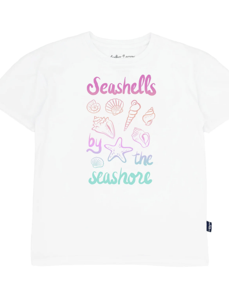 Feather 4 Arrow Oversized White Tee Seashell Seashore