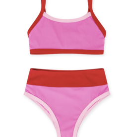 Feather 4 Arrow Retro Ringer Bikini Pink Sunset