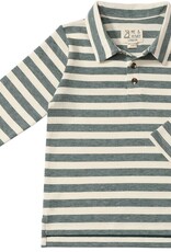 Me & Henry Midway Green/Cream Stripe Polo