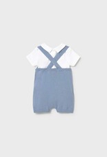 Mayoral Knit Shortall w/Collared Onesie Atlantic