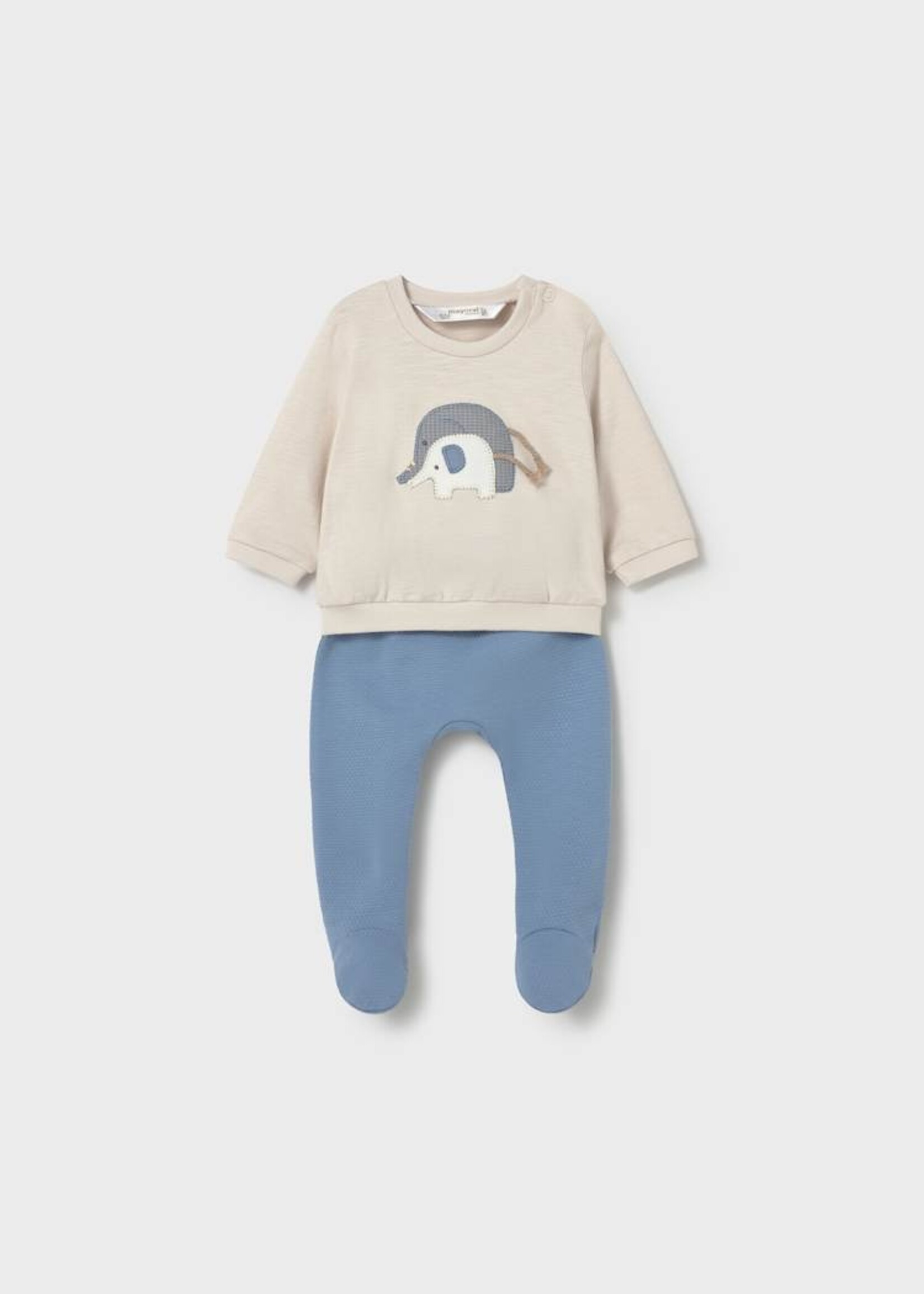 Mayoral Elephant Appl. Sweatshirt w/Footed Pants