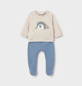 Mayoral Elephant Appl. Sweatshirt w/Footed Pants