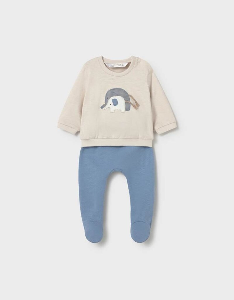 Mayoral Elephant Appl. Sweatshirt w/Footed Pants
