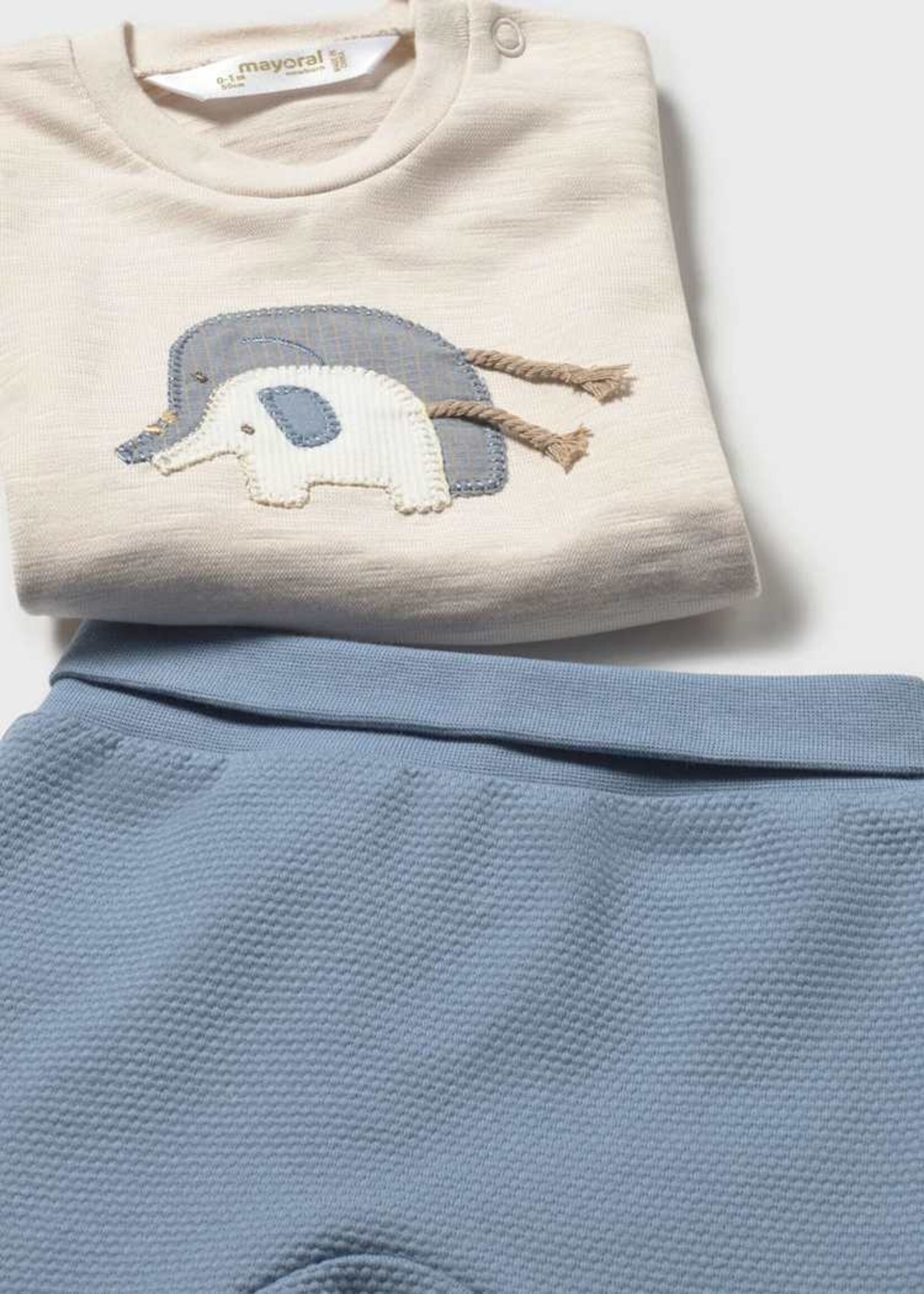 Mayoral Elephant Appl. Sweatshirt w/Footed Pants